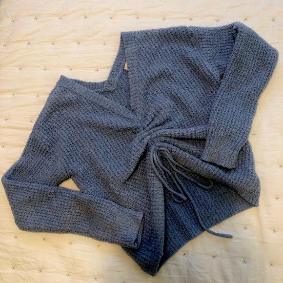 Jessica Simpson Sweaters Baby Blue Scrunch Sweater Poshmark